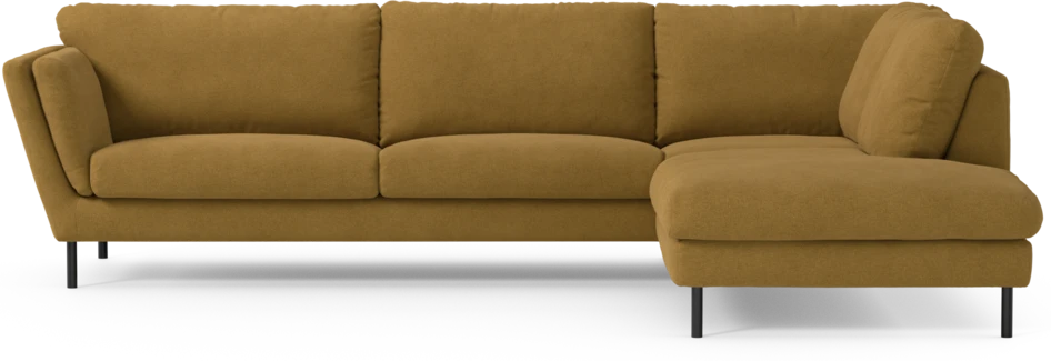 Madison Lux - 3-sits soffa med divan höger - Gul