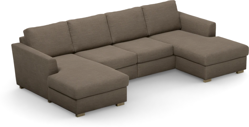 Friday - 2-sits soffa med två schäslonger - Brun