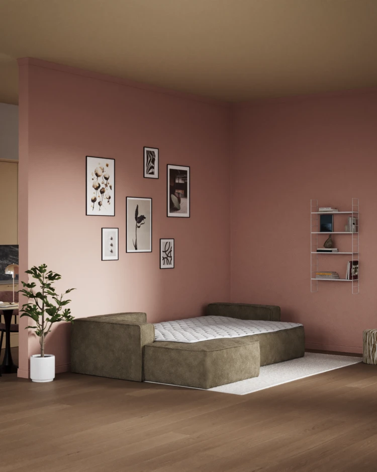 Ide - Bäddsoffa 3-sits med schäslong vänster - inspiration