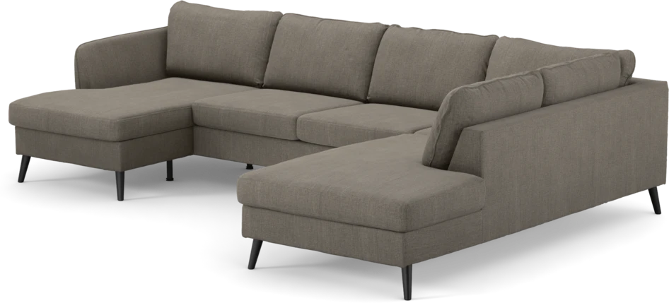 County - 3-sits soffa med schäslong vänster och divan höger - Brun