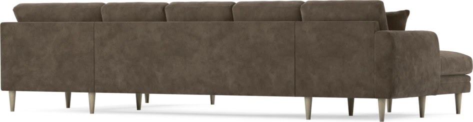 Eden - 3-sits soffa med schäslong vänster och divan höger - Brun