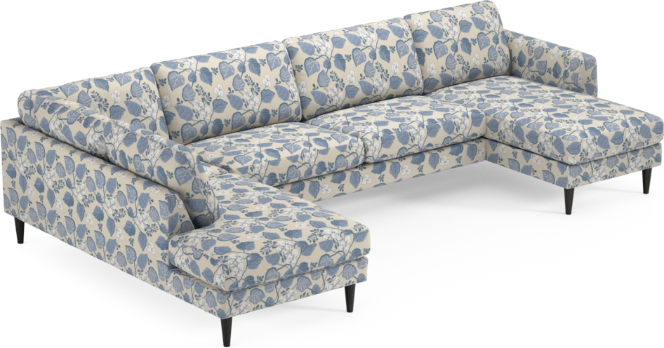 Bridge - 3-sits soffa med divan vänster och schäslong höger - Blå
