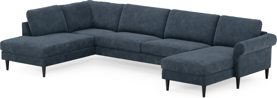 Bridge - 3-sits soffa med divan vänster och schäslong höger - Blå