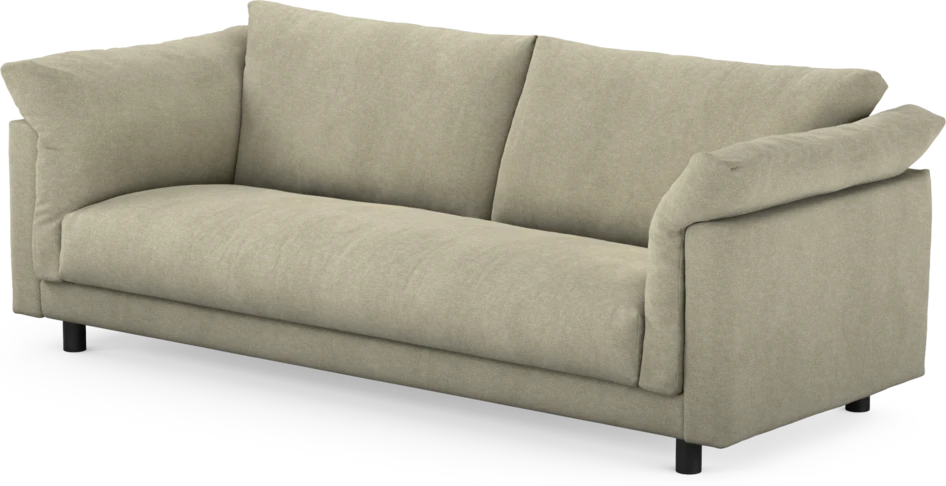 Cherrie - 3-sits soffa, hel dyna, fast klädsel - Beige