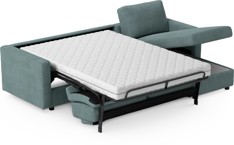 Lindö - Bäddsoffa 2,5-sits med schäslong, vändbar - Blå