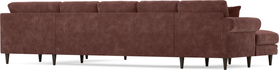 Eden - 3-sits soffa med schäslong vänster och divan höger - Röd