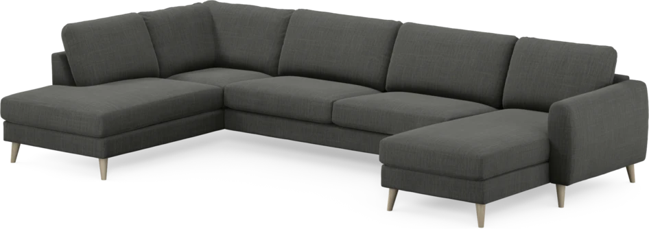 Bridge - 3-sits soffa med divan vänster och schäslong höger - Grå