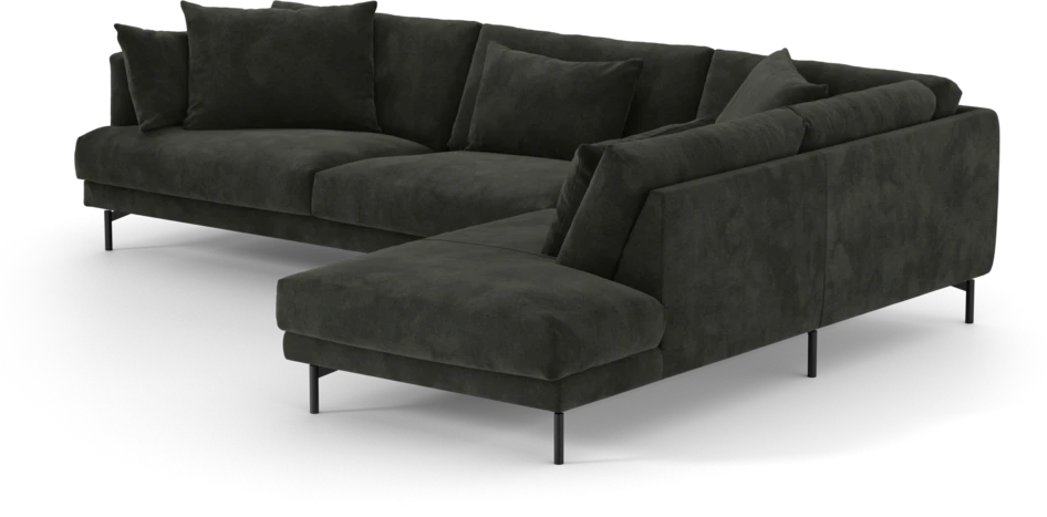 Harper - 3-sits soffa med divan höger - Svart