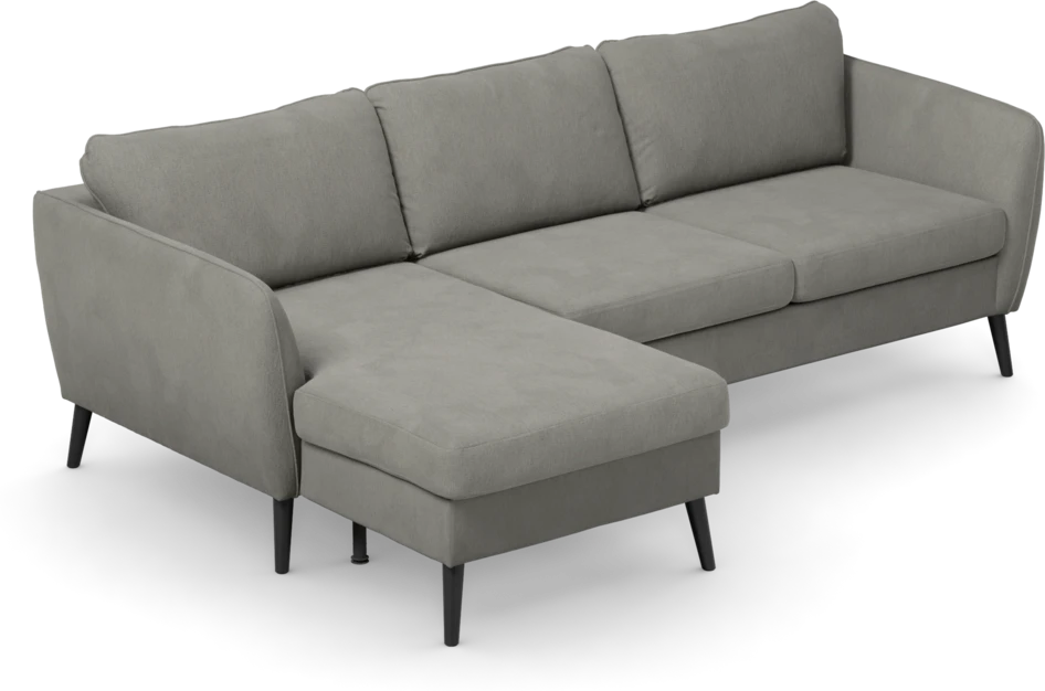 County - 3-sits soffa med flyttbar schäslong - Grå