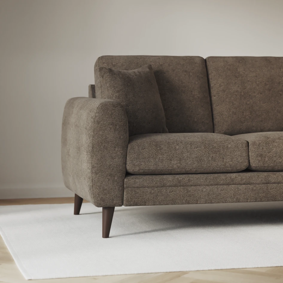 Eden - 3-sits soffa med schäslong vänster och divan höger - Brun