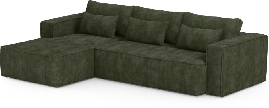 Ide - Bäddsoffa 3-sits med schäslong vänster - Grön