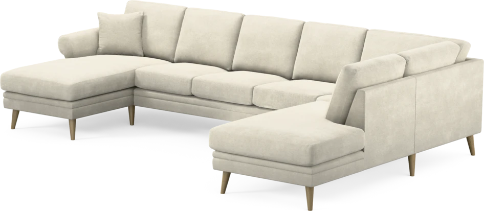 Eden - 3-sits soffa med schäslong vänster och divan höger - Vit