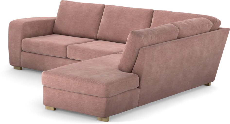 Friday - 2,5-sits soffa med divan höger - Rosa