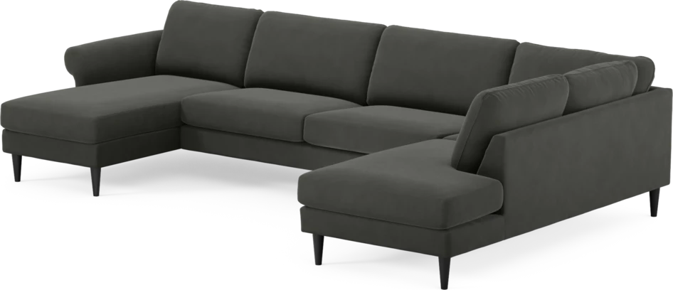 Bridge - 3-sits soffa med schäslong vänster och divan höger - Grå