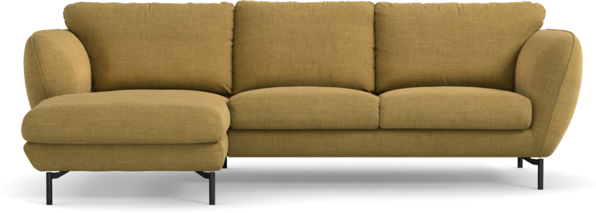 Madison Lux - 2-sits soffa med schäslong vänster - Gul