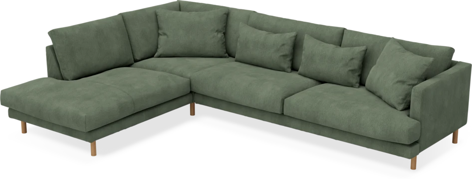 Harper - 3-sits soffa med divan vänster - Grön