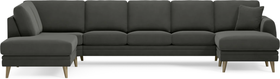 Eden - 3-sits soffa med divan vänster och schäslong höger - Grå
