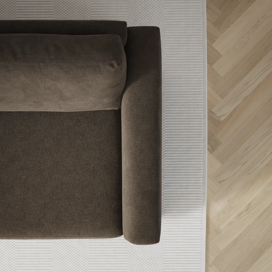 Friday - 2,5-sits soffa med divan höger - Brun