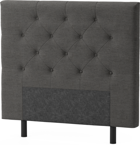 Delux Pikerad Låg - Sänggavel, 90-210 cm - Grå