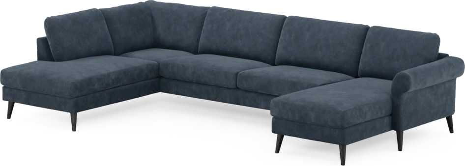 Bridge - 3-sits soffa med divan vänster och schäslong höger - Blå