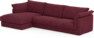 Cherrie Klädsel -  3-sits soffa med schäslong vänster - Röd