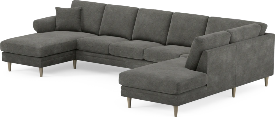 Eden - 3-sits soffa med schäslong vänster och divan höger - Grå