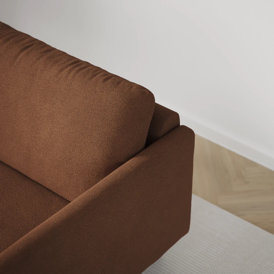 Madison Lux - 2-sits soffa med divan vänster och höger - Brun