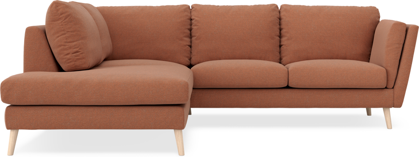 Madison - 2-sits soffa med divan vänster - Orange