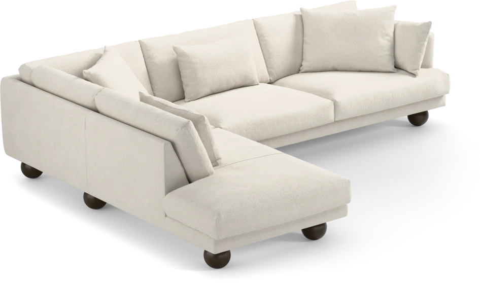 Harper - 3-sits soffa med divan vänster - Vit