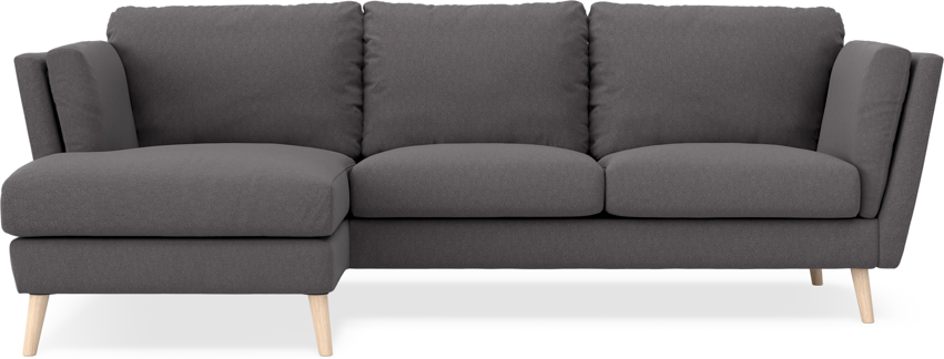 Madison Lux - 2-sits soffa med schäslong vänster - Grå
