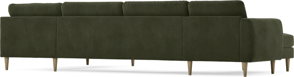 Bridge - 3-sits soffa med schäslong vänster och divan höger - Grön