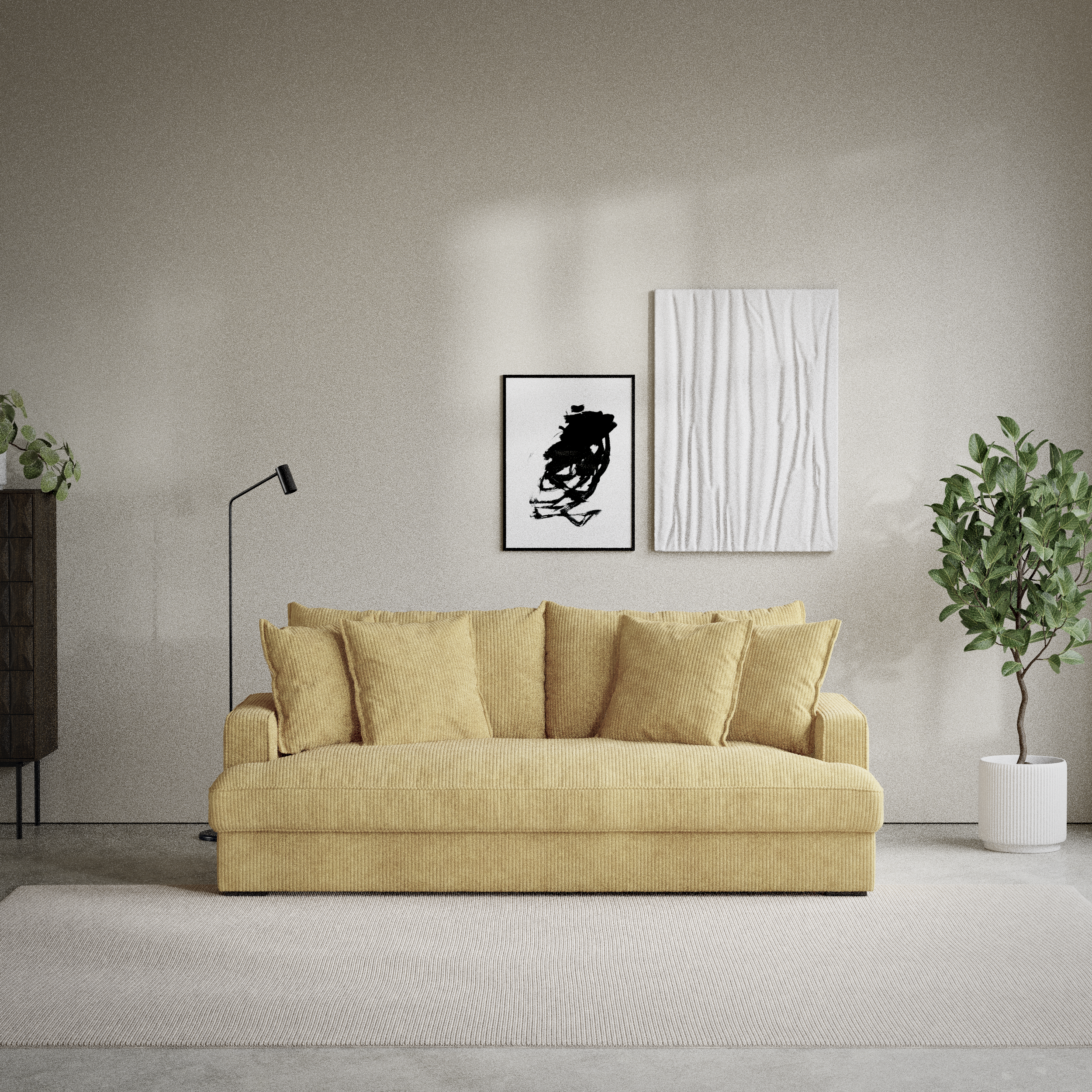Mila - 3-sits soffa, hel dyna - inspiration