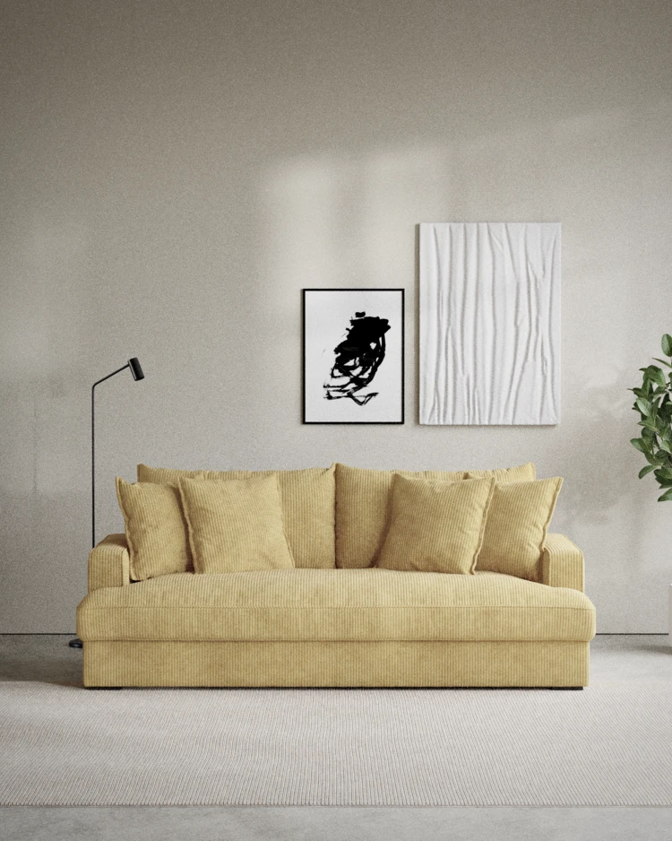 Mila - 3-sits soffa, hel dyna - inspiration