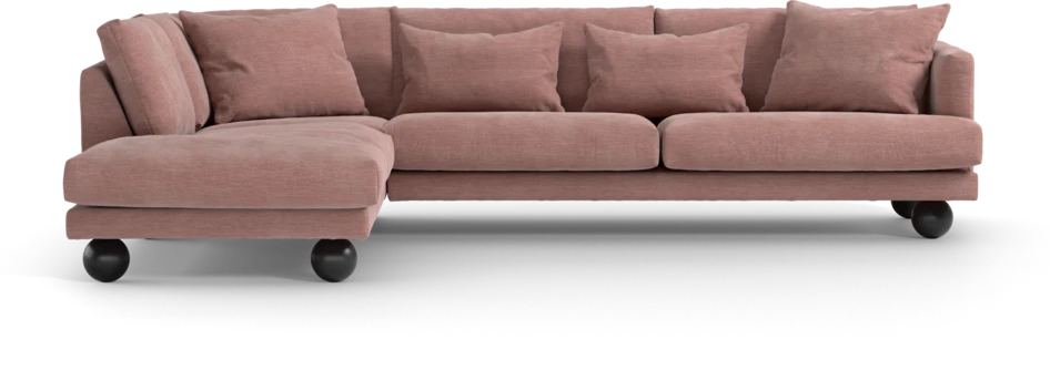 Harper - 3-sits soffa med divan vänster - Rosa