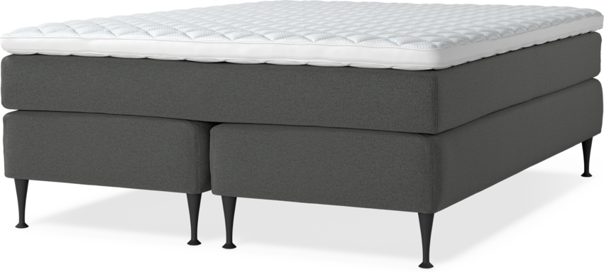 Delux Sense - Kontinentalsäng, dubbelsäng med bäddmadrass - Grå