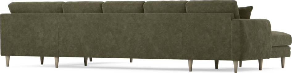 Eden - 3-sits soffa med schäslong vänster och divan höger - Grön