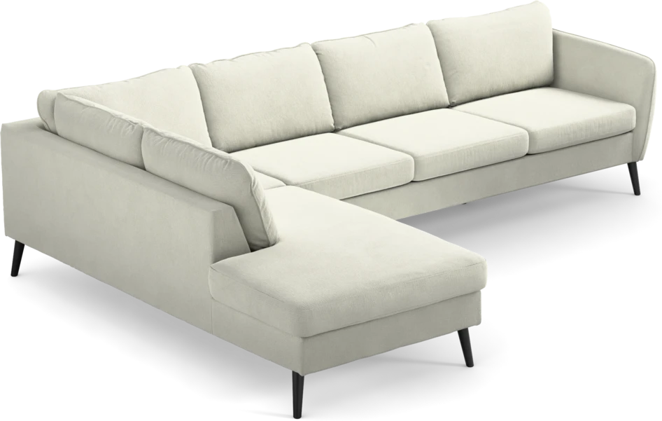 County - 3-sits soffa med divan vänster - Vit