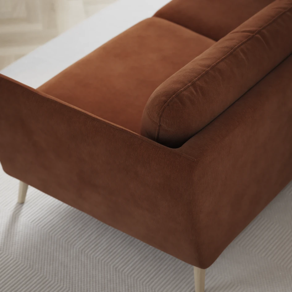 Madison Lux - Hörnsoffa med schäslong höger - Orange