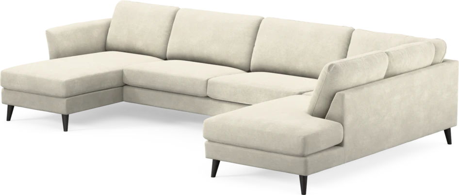 Bridge - 3-sits soffa med schäslong vänster och divan höger - Vit