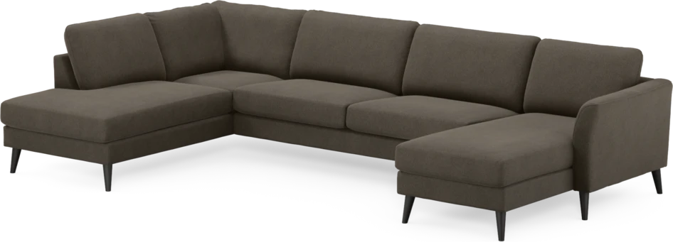 Bridge - 3-sits soffa med divan vänster och schäslong höger - Brun