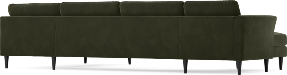 Bridge - 3-sits soffa med schäslong vänster och divan höger - Grön