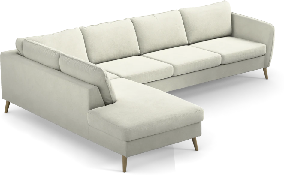 County - 3-sits soffa med divan vänster - Vit