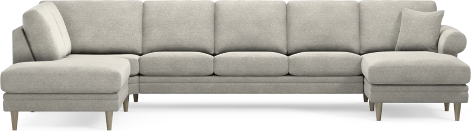 Eden - 3-sits soffa med divan vänster och schäslong höger - Grå