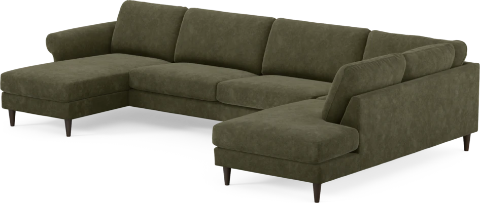 Bridge - 3-sits soffa med schäslong vänster och divan höger - Grön