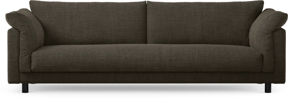 Cherrie - 4-sits soffa, hel dyna, fast klädsel - Brun