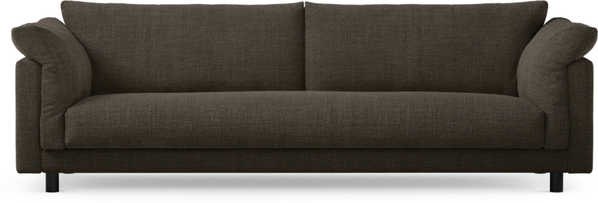 Cherrie - 4-sits soffa, hel dyna, fast klädsel - Brun