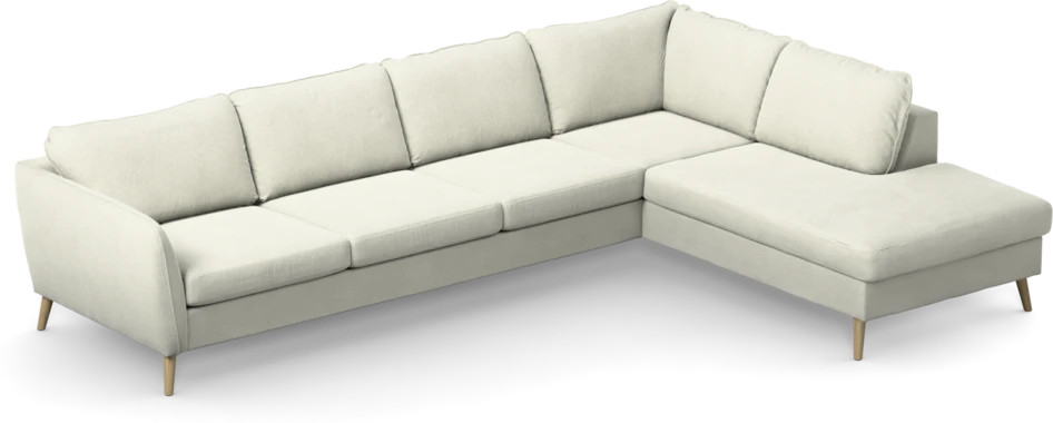 County - 3-sits soffa med divan höger - Vit