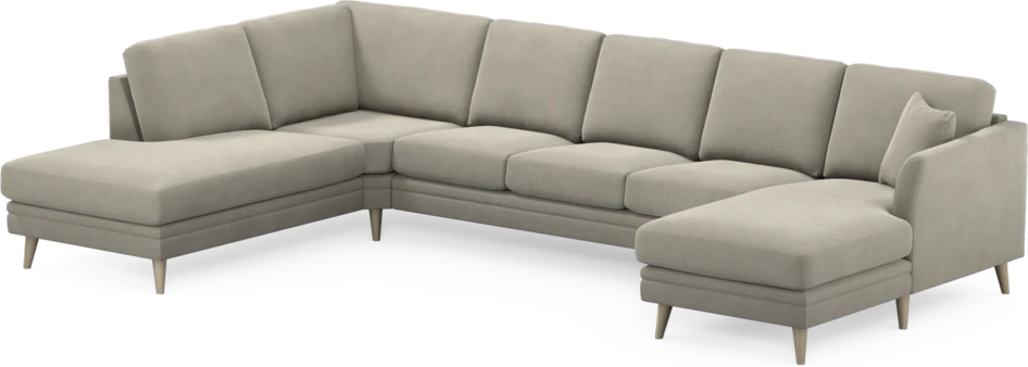 Eden - 3-sits soffa med divan vänster och schäslong höger - Brun