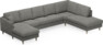 Eden - 3-sits soffa med schäslong vänster och divan höger - Grå