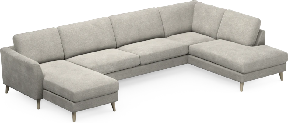 Bridge - 3-sits soffa med schäslong vänster och divan höger - Grå